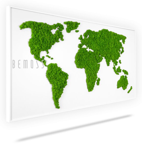 Machový obraz Mapa sveta RONDA white - 60 x 120 cm