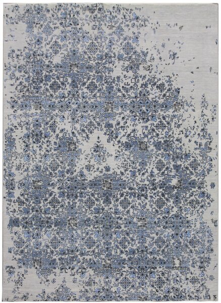 Diamond Carpets koberce Ručne viazaný kusový koberec Diamond DC-JK 3 Silver / blue - 140x200 cm