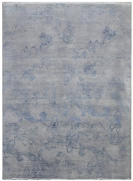 Diamond Carpets koberce Ručne viazaný kusový koberec Diamond DC-KERRY 2 Silver / blue - 120x170 cm