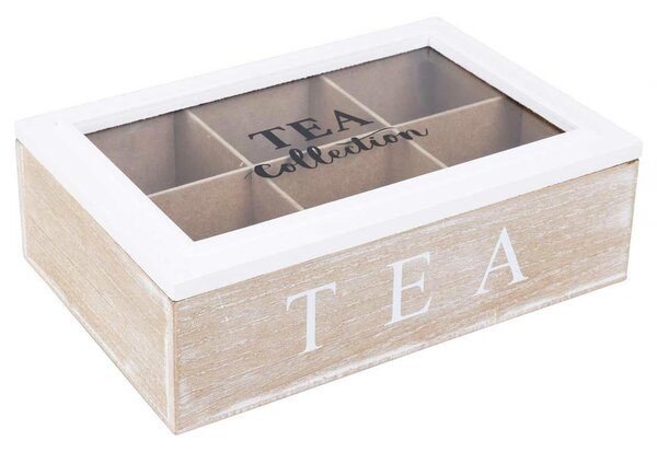 Drevený organizér na čaj Tea Collection, 23x15,5x8 cm