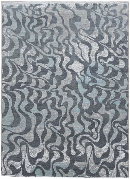 Diamond Carpets koberce Ručne viazaný kusový koberec Diamond DC-M1 Grey / aqua - 180x275 cm