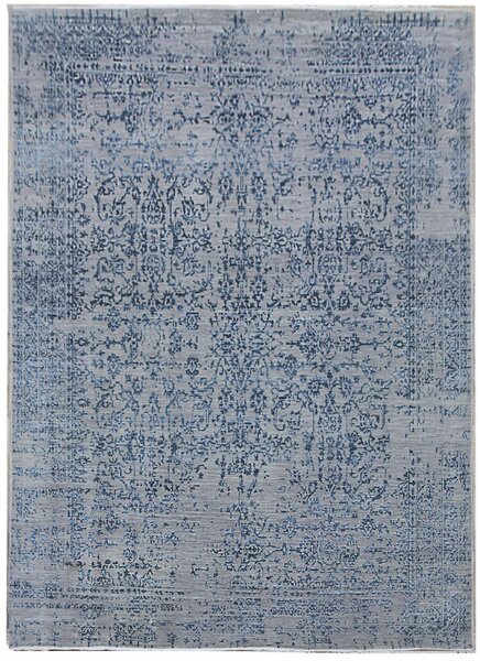Diamond Carpets koberce Ručne viazaný kusový koberec Diamond DC-JK 1 Silver / blue - 245x305 cm