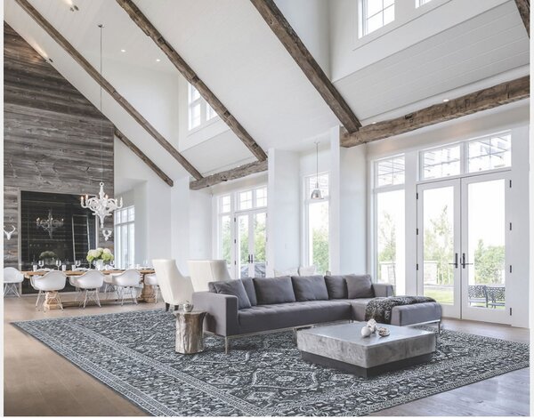Diamond Carpets India , Ručne viazaný kusový koberec Diamond DC-HALI B Grey / silver, 120x170, šedá, chodba / predsieň