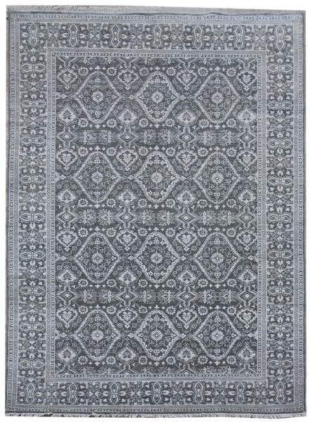 Diamond Carpets koberce Ručne viazaný kusový koberec Diamond DC-HALI B Grey / silver - 140x200 cm