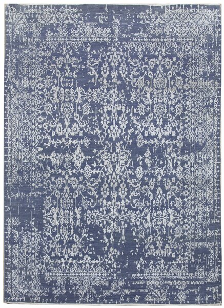 Diamond Carpets koberce Ručne viazaný kusový koberec Diamond DC-JK 1 Jeans blue / silver - 140x200 cm