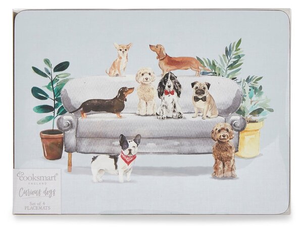 Korkové prestieranie 4 ks 21.5x29 cm Curious Dogs - Cooksmart ®