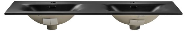 Comad Nábytkové keramické dvojumývadlo SKY 1 BLACK MATT 120D DP, 121x46 cm, čierna matná