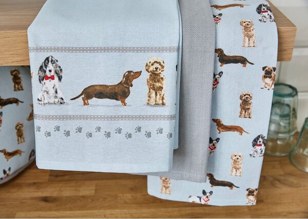 Bavlnené utierky v súprave 3 ks 45x65 cm Curious Dogs – Cooksmart ®