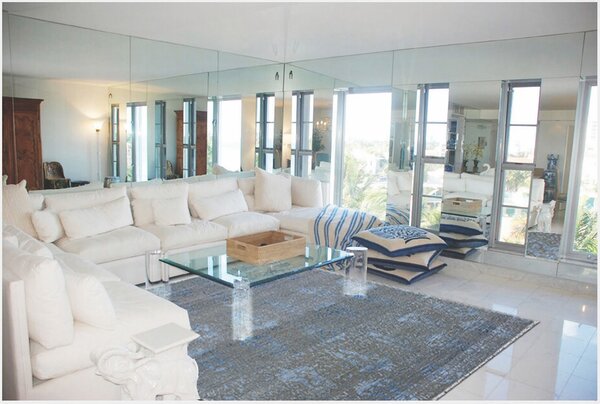 Diamond Carpets India , Ručne viazaný kusový koberec Diamond DC-EKT 10 Silver / blue, 120x170, modrá, chodba / predsieň