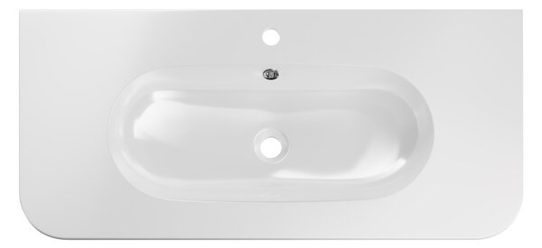 Comad Nábytkové umývadlo z konglomerátu PURE WHITE GLOSS, 100x46 cm, biela lesklá