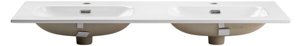 Comad Nábytkové keramické dvojumývadlo FLY 120D DP, 121x46 cm, biela lesklá