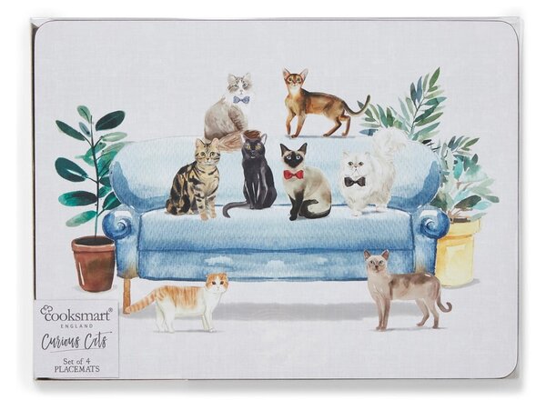 Korkové prestieranie 4 ks 21.5x29 cm Curious Cats - Cooksmart ®