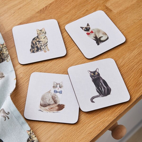 Súprava 4 modrých podnosov Cooksmart ® Curious Cats