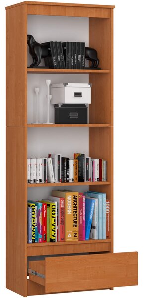 Ak furniture Kancelársky regál Rexa 60 cm 1 zásuvka a 4 police jelša