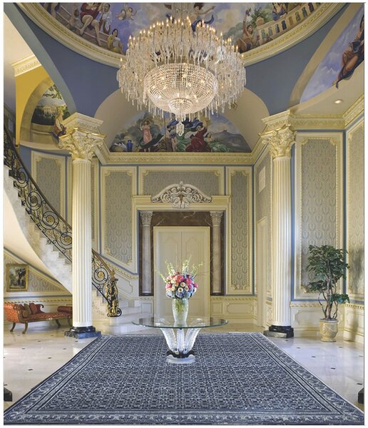 Diamond Carpets India , Ručne viazaný kusový koberec Diamond DC-OC Denim blue / silver, 120x170, modrá, chodba / predsieň