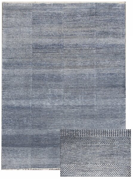 Diamond Carpets koberce Ručne viazaný kusový koberec Diamond DC-MCN Medium blue / silver - 120x170 cm
