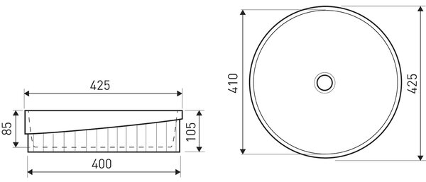 Novoterm Keramické umývadlo na dosku NV-KR-9037 (ø 42,5 cm) biele