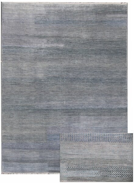Diamond Carpets koberce Ručne viazaný kusový koberec Diamond DC-MCN Silver / light blue - 120x170 cm