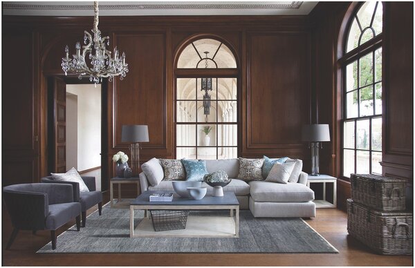 Diamond Carpets India , Ručne viazaný kusový koberec Diamond DC-MCN Light grey / blue, 120x170, modrá, chodba / predsieň