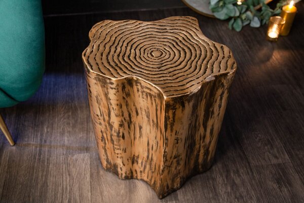 Dizajnový odkladací stolík Malia Organic zlatý