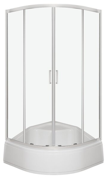 Novoterm Štvrťkruhový sprchový kút NV-Aruba GL PS CHR 80 SV, chrom/transparent + vanička hlboká Klara