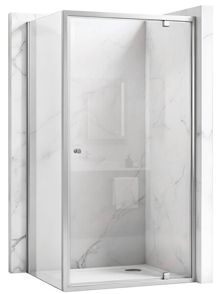 Obdĺžnikový sprchovací kút REA Primo Swing 80/dvere x 100/zástena cm, chróm/transparent - bez vaničky