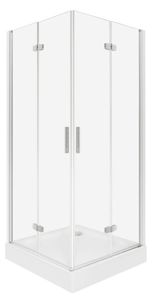 Novoterm Zalamovacie otočné sprchové dvere NV-Style DR CHR 80, chróm/transparent - bez vaničky