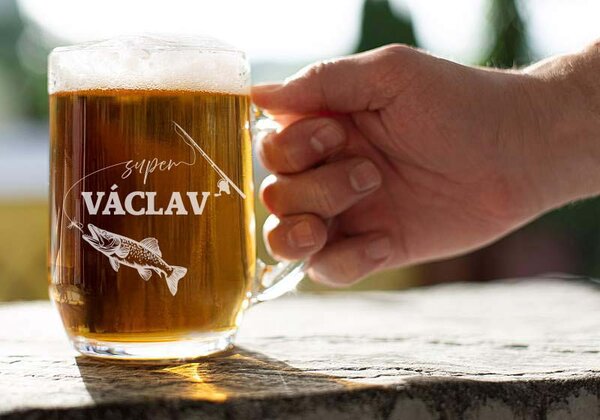 Pieskovaný polliter na pivo Super rybár
