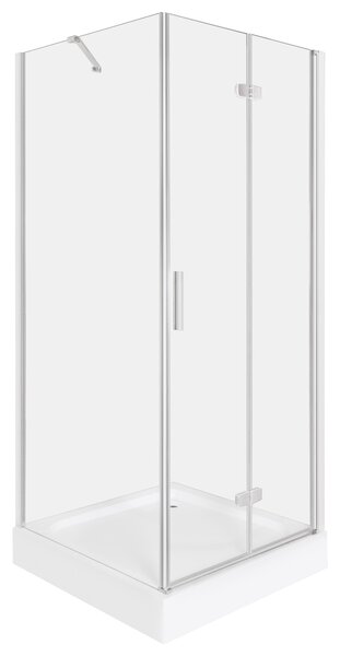 Novoterm Zalamovacie otočné sprchové dvere NV-Style DR CHR 80, chróm/transparent - bez vaničky