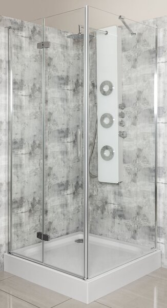 Novoterm Zalamovacie otočné sprchové dvere NV-Style DR CHR 80, chróm/transparent - bez vaničky