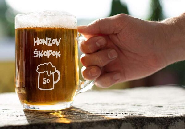 Pieskovaný polliter na pivo Honzov škopok