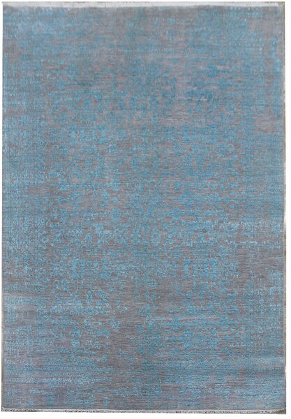 Diamond Carpets koberce Ručne viazaný kusový koberec Diamond DC-JK 1 Silver / light blue - 140x200 cm