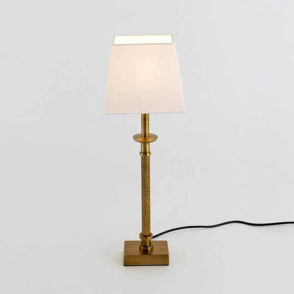 Stolová lampa PALMARIA, zlatá/biela, výška 52 cm, kov, E14, Mosadz / zlato, Obývacia izba / jedáleň, Hliník, Stojacie svietidlo