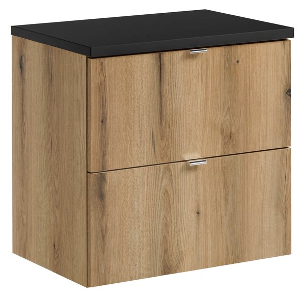 Comad Kúpeľňová skrinka pod doskové umývadlo Nova Oak 60 dub coast evoke/čierna