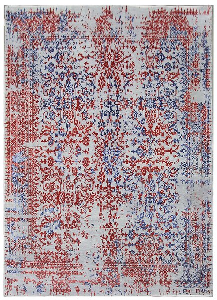 Diamond Carpets koberce Ručne viazaný kusový koberec Diamond DC-JKM Silver / blue-red - 160x230 cm