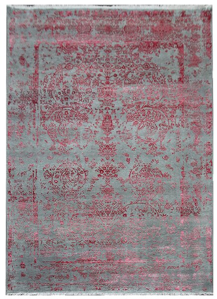Diamond Carpets koberce Ručne viazaný kusový koberec Diamond DC-JK ROUND Silver / pink - 120x170 cm