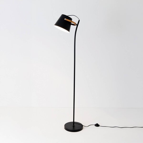 Holländer Stojacia lampa ESPERTO, čierna, výška 143 cm, kov, E27, Čierna, Obývacia izba / jedáleň, kov, Stojaca lampa
