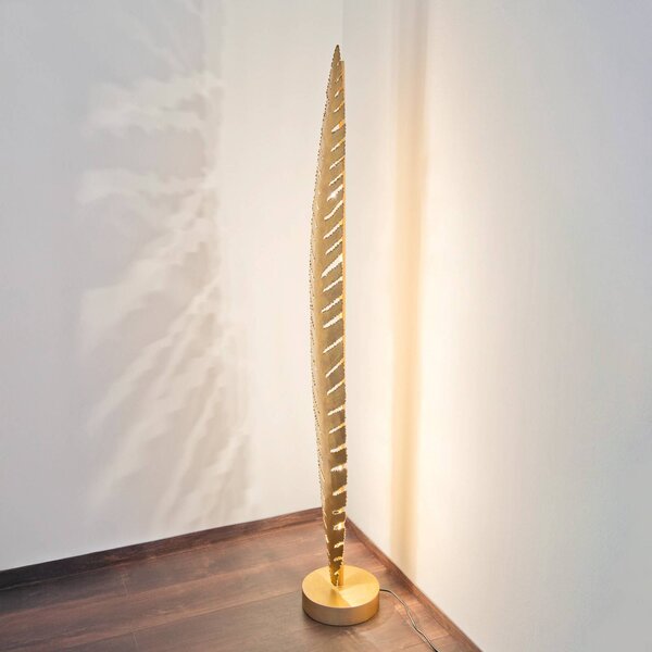 Holländer Stojacia lampa PIETRO, zlatá, výška 152 cm, kov, 6 x G4, Mosadz / zlato, Obývacia izba / jedáleň, kov