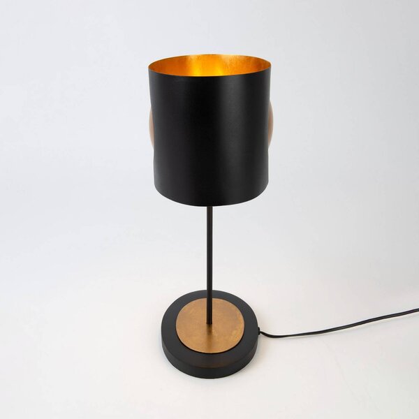 Stolová lampa AURORA OVAL, čierna, výška 47 cm, kov, 2x G9, Čierna, Obývacia izba / jedáleň, kov, Moderný, Stojacie svietidlo