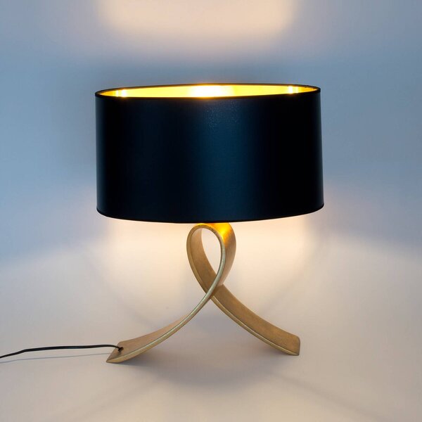 Stolová lampa CICLO OVAL, čierna/zlatá, 52 cm, kov/plast, Čierna, Obývacia izba / jedáleň, kov, Moderný, Stojacie svietidlo