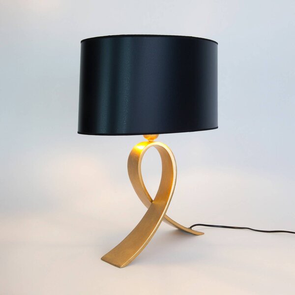 Stolová lampa CICLO OVAL, čierna/zlatá, 52 cm, kov/plast, Čierna, Obývacia izba / jedáleň, kov, Moderný, Stojacie svietidlo