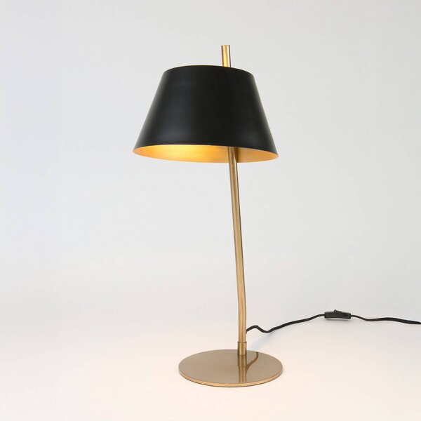 Stolová lampa ADEA, čierna/zlatá, výška 61 cm, kov, E27, Mosadz / zlato, Obývacia izba / jedáleň, kov, Moderný, Stojacie svietidlo