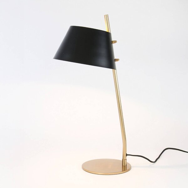 Stolová lampa ADEA, čierna/zlatá, výška 61 cm, kov, E27, Mosadz / zlato, Obývacia izba / jedáleň, kov, Moderný, Stojacie svietidlo