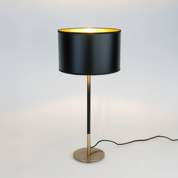 Holländer Stolová lampa ENZIO, čierna/zlatá, výška 59 cm, kov/plast, Čierna, Obývacia izba / jedáleň, kov, Moderný, Stojacie svietidlo