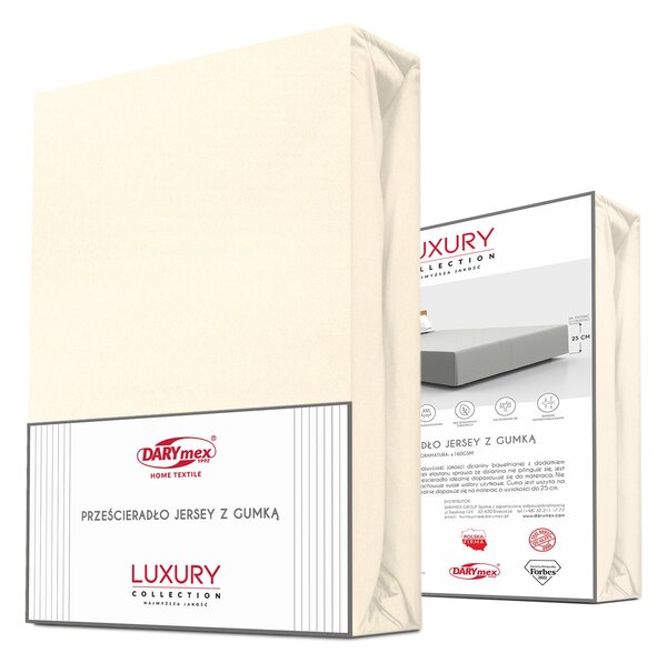 JERSEY PRESTIERADLO 90X200 CM, VÝŠKA 25 CM KRÉMOVÉ