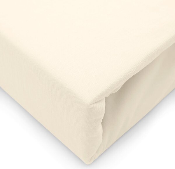 JERSEY PRESTIERADLO 90X200 CM, VÝŠKA 25 CM KRÉMOVÉ