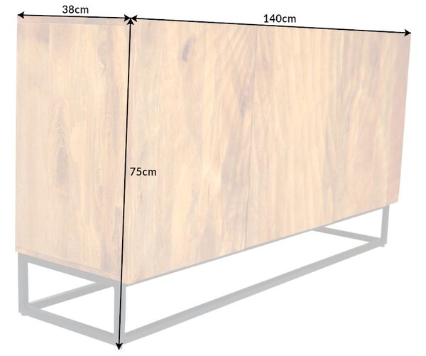 Dizajnová komoda Shayla 140 cm hnedé mango