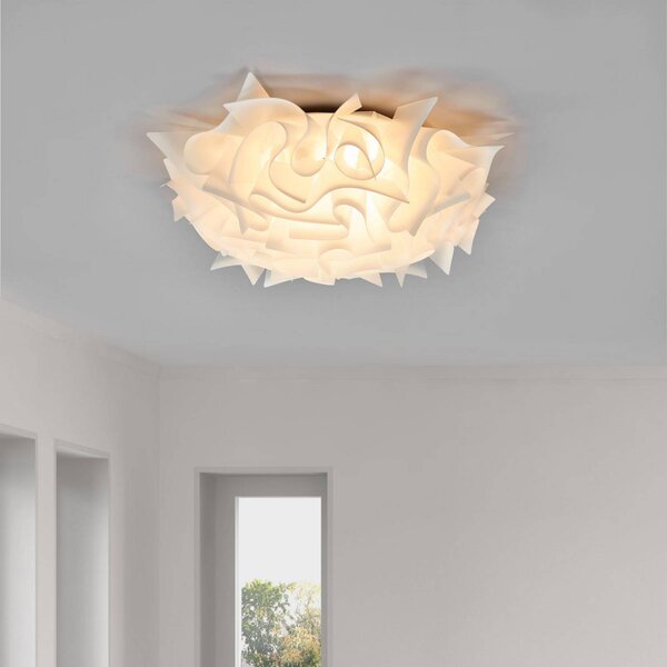 Slamp Veli - dizajnová stropná lampa, 53cm/opálová, Biela / opálová, Obývacia izba / jedáleň, Plast, Dizajn, Závesné svietidlo