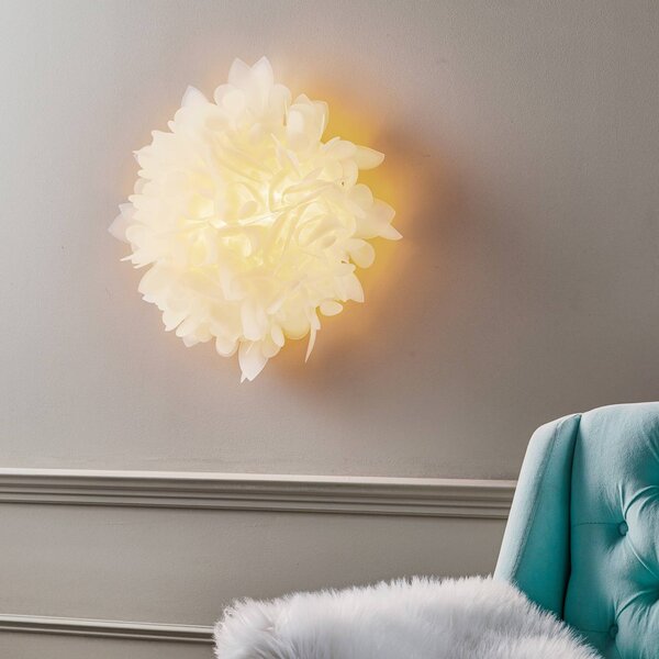 Slamp Veli Foliage Stredné nástenné svetlo, Ø 54 cm, Biela / opálová, Obývacia izba / jedáleň, Plast, Dizajn, Nástenné svietidlo