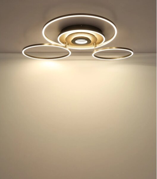 Globo 67824-60G - LED stmievateľné stropné svietidlo MILES 60W/230V 80,8x99,2 cm hnedá+DO